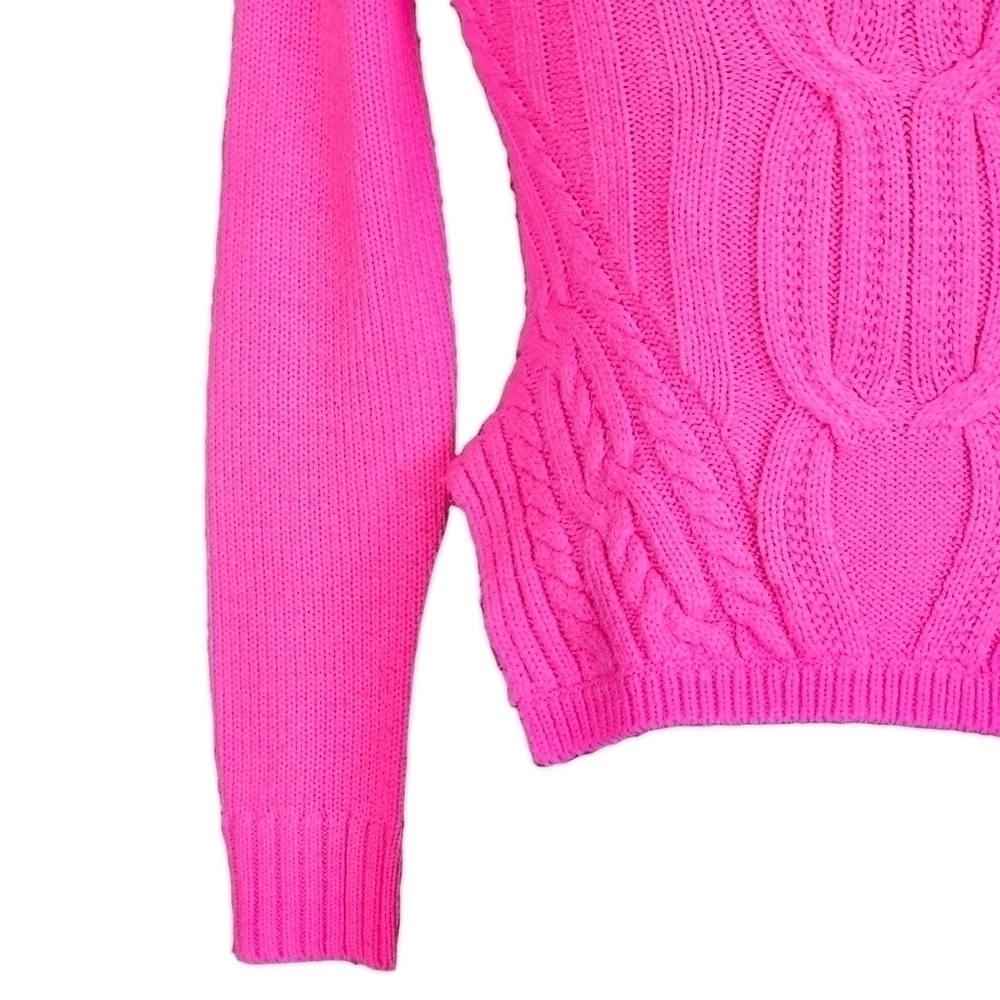 Ted Baker Daisuma Cable Knit Sweater Hot Pink Size 2 - Picture 6 of 16